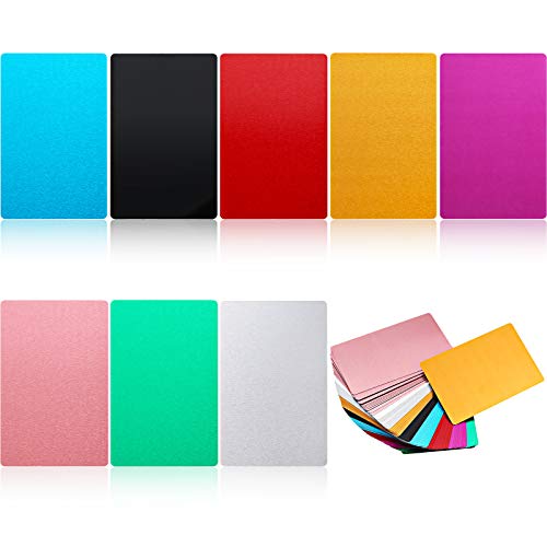 Multicolor Aluminum Business Cards Blanks Laser Engraving Metal Tags Materials for CNC Engraver for DIY Cards (120)