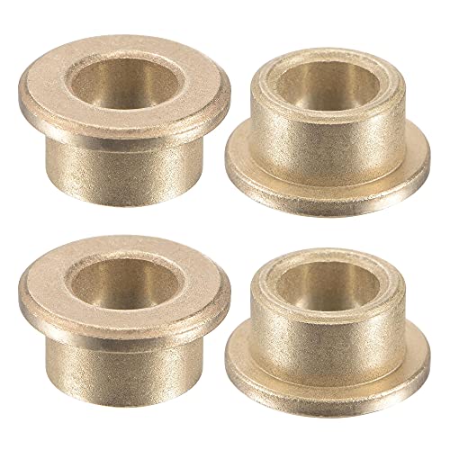 uxcell Flange Sleeve Bearings 8mm Bore 12mm OD 8mm Length 16mm Flange Dia 2mm Flange Thickness Sintered Bronze Self-Lubricating Bushing 4pcs