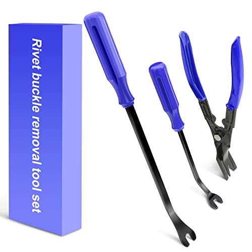 Clip Pliers Trim Upholstery Tools - 3 Pack Car Removal Tool Set to Remove Rivets Fasteners Push Pins, Clips Puller Kit for Door Dash Dashboard Panel Body Repair Tools