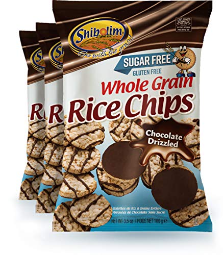 Shibolim Sugar Free, Gluten Free Chocolate Covered Rice Cakes (3 Pack) Dairy Free, Whole Grain, Kosher for Passover (Kitniot)