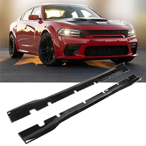 Arkdeffon Side Skirts Panel Kit Rocker Panel Splitter Extension Left and Right Side Compatible with 2020 2021 2022 Dodge Charger Widebody (Glossy Black)