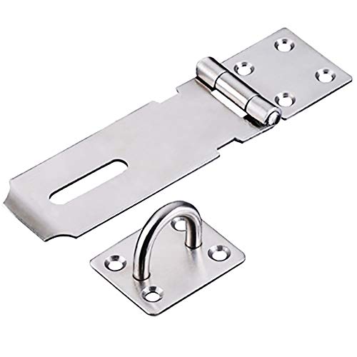 Stainless Steel Padlock Hasp, Tiberham Heavy Duty Hasp and Staple with Screws, Door Clasp Gate Lock Shed Latch Padlock Staple for Door Window Cabinet Pet Cage Crate Fitting Accessories