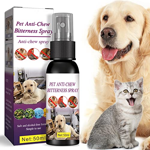 Bitter Apple Spray for Dogs to Stop Chewing, Effective Dog & Cat Deterrent Spray for Furniture, Safe No Chew Spray for Dogs to Easily Create Restricted Areas for Protecting Shoes and Carpet,50ml