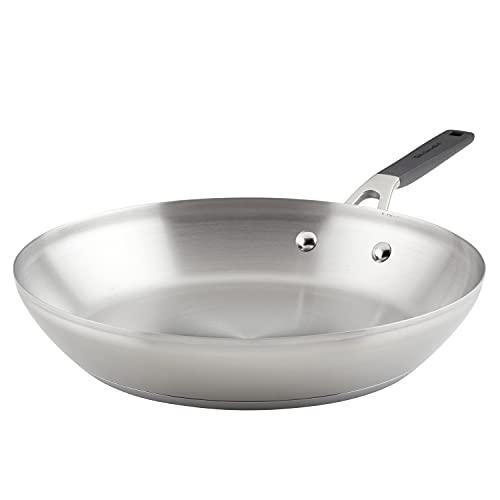 KitchenAid Frying Pan/Skillet, 12 Inch, Brushed Stainless Steel