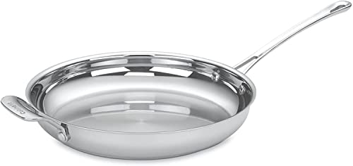 Cuisinart 422-30H Contour Stainless 12-Inch Open Skillet with Helper Handle, Silver