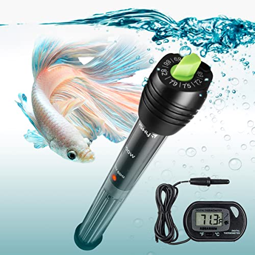 Orlushy 500W Submersible Aquarium Heater, Fish Tank Heater with Adjustable Temperature and 2 Suction Cups for 50-80 Gallon Tank 6ft Power Cord