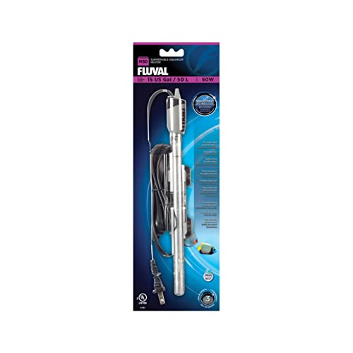 Fluval M50 Ultra-Slim Submersible Aquarium Heater  50W Underwater Heater for Aquariums up to 15 Gal.