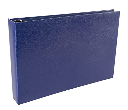 7 Ring Executive Check Binder with Zipper Pouch, Blue Textured Cover, for 9 x 13" 3 Per Page Business Checks, 600 Check Capacity Checkbook Holder, by Better Office Products