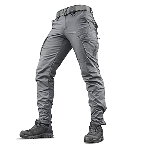 M-Tac Aggressor Flex - Tactical Pants - Men Cotton with Cargo Pockets (Dark Grey, W32 / L32)