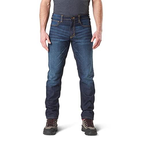 5.11 Mens Defender-Flex Jean Slim Fit Tactical Pant, Style 74465, Dw Indigo, 30 x 30