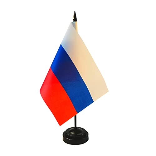 Russia Table Flag, Russia Desk Flag, Russian Flag Set, Russia Russian Flag, Office Flag, Table Decoration, 8 x 5.5 inches - Vivid Color and Fade Resistant