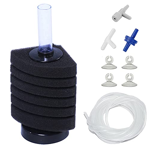 AQUANEAT Sponge Filter,Aquarium Sponge Filter for Fry Betta Shrimp Nano Fish Tank with Accessories (Up to 15Gal)