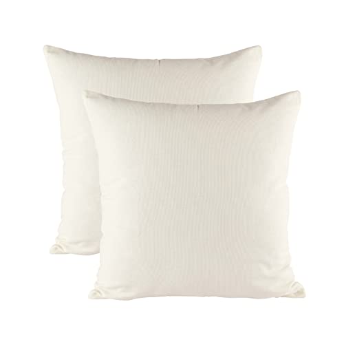 Rely+ Pillow Case Set of 2- Premium Cotton Zippered Pillow Covers 18x18 Inches - 45x45cm Square Pillows, 100% Cotton Pillowcases, Luxury Cotton Pillowcases for Home, Hotels & Hospital Use (Ivory)