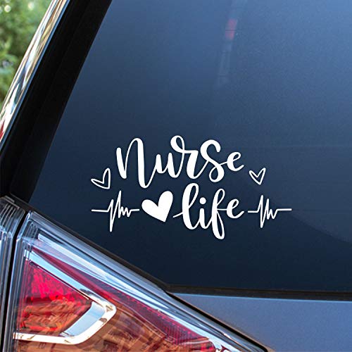 Sunset Graphics & Decals Nurse Life Car Decal Sticker | Cars Trucks Vans Walls Laptop | White | 7 x 3 inches | SGD000012