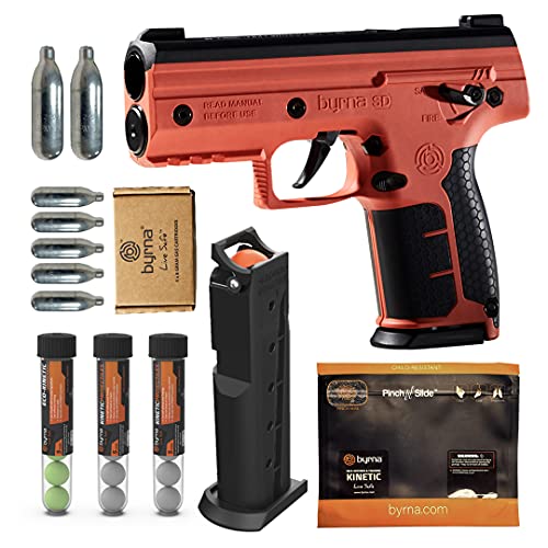 Byrna SD [Self Defense] Kinetic Launcher Ultimate Bundle - Non Lethal Kinetic Projectile Launcher, Home Defense, Personal Defense (Orange) | Proudly Assembled in The USA