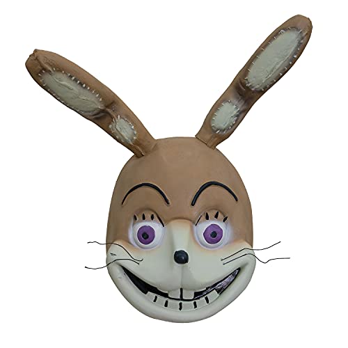 aijina Five Nights Circus Baby/Glitch/Lobit Mask Universal Mask Headgear for Adults and Children Halloween Cosplay (One-size, brown rabbit)