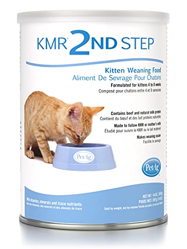 PetAg KMR 2nd Step Kitten Weaning Food - Contains Natural Milk Protein - For Kittens 4-8 Weeks Old - 14 oz