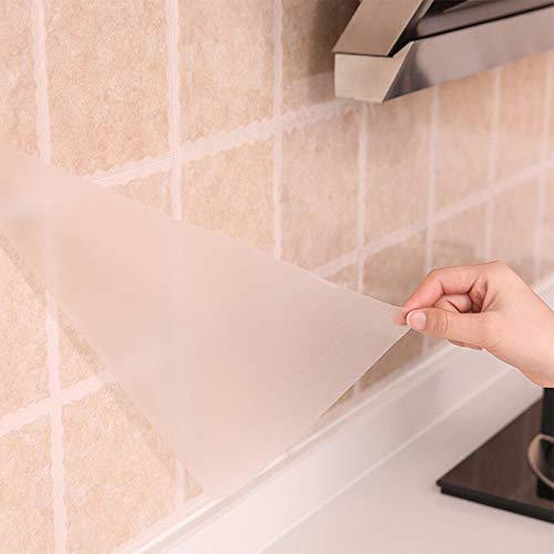 practicalWs 17.71In196.7In Clear Wallpaper Transparent Kitchen Backsplash Protective Contact Paper Removable Clear Wall Protector Oil Proof Waterproof Sticker Easy to Clean
