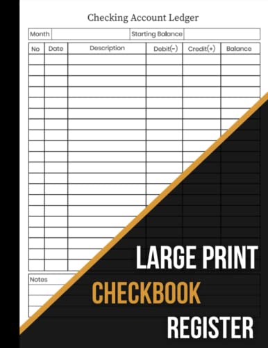Large Print Checkbook Register: 120 Pages