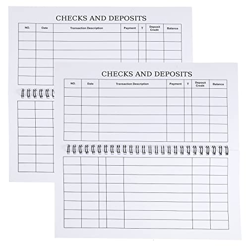 2 Set 25 Sheets Check Registers for Personal Checkbook Large Print Low Vision Checkbook Transaction Checkbook Register Checkbook Ledger for Home Office School Supplies