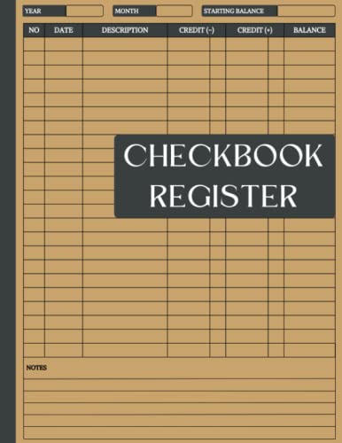 Checkbook Register: Large Print, 8.5 x 11 inches, 109 Pages
