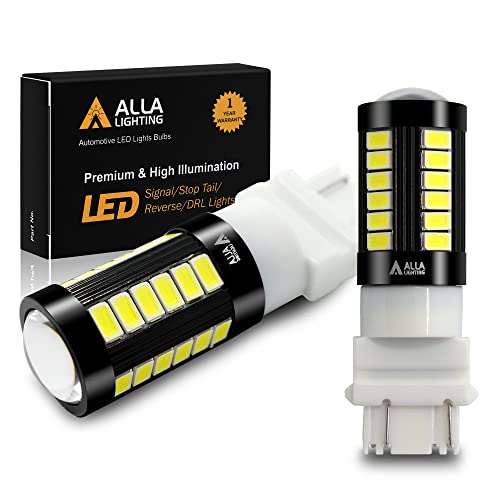 Alla Lighting 2800lm T25 3156 3157 LED Bulbs, White Reverse/Signal/Brake Tail/DRL Lights 4114 3056 4057 4157 3457K 3057 6000K Xenon Xtreme Super Bright 12V 5730 33-SMD Upgrade