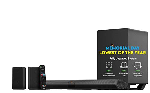 Nakamichi Shockwafe Pro 7.1.4 Channel Dolby Atmos/DTS:X Soundbar with 10" Wireless Subwoofer, 2 Rear Surround Speakers, eARC and SSE Max Technology (New)