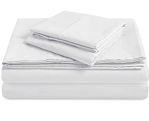 Queen, Sleeper Sofa Bed Sheet Set (60" x 74") 6" Inch Deep Pocket - 4 PCs Sleeper Sofa Sheets 800 Thread Count 100% Egyptian Cotton - Solid White