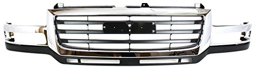 Garage-Pro Grille Assembly Compatible with 2003-2006 GMC Sierra 2500 HD, Fits 2007 GMC Sierra 2500 HD Classic, Fits 2003-2006 GMC Sierra 3500 Chrome Shell with Painted Black Insert