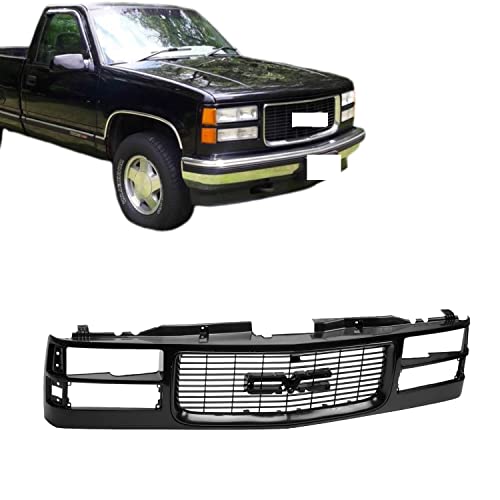 Titanium Plus Autoparts Compatible With GMC C2500/C1500/K2500 K1500 Suburban Compatible With GMC K2500 C2500 K3500 C3500 Yukon Front Grille Grill GM1200357 Gloss Black