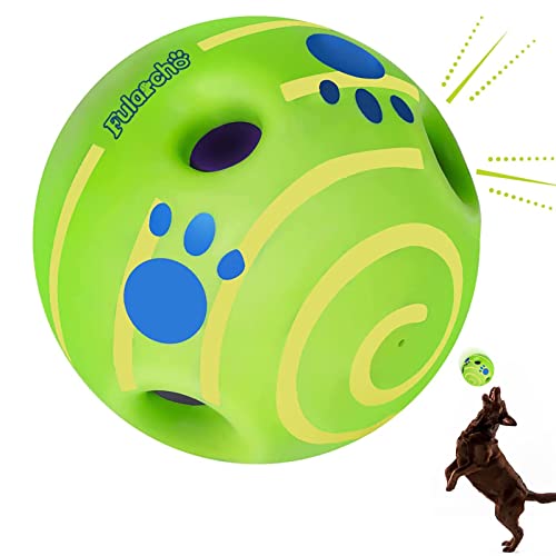 PAEYOOR Dog Ball for Dogs, Interactive Dog Toys Wiggly Waggle Rolling Giggle Ball Funny Sounds Durable Safe Wobble Dog Toy Balls Birthday Gift for Large Medium Dogs Indoor Outdoor Play Green 5.5in
