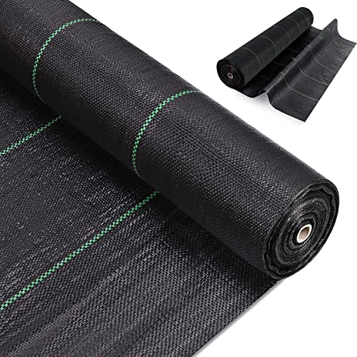 iropro 4ft x 50ft Weed Barrier Landscape Fabric Heavy Duty Woven Weed Control Fabric Garden Weed Block Ground Cover