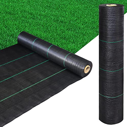 Premium Weed Barrier Landscape Fabric 4FTX100FT, Heavy Duty 125gsm Ground Cover for Outdoor Gardens-Woven Weed Blocker Fabric - Garden Landscaping Fabric Roll - Weed Control Fabric