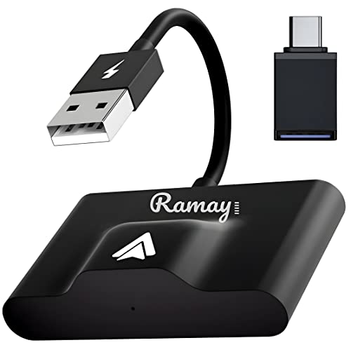 Ramay Wireless Android Auto Adapter for OEM Factory Wired Android Auto Cars Easy Setup Plug & Play AA Cars- Wireless Android Auto Dongle for Android Phones Converts Wired Android Auto to Wireless