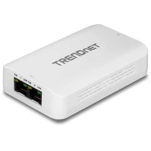 TRENDnet 2-Port Gigabit PoE++ Extender, 1 x Gigabit PoE++ in Port, 2 x Gigabit PoE Out Ports, Extends 100m (328 ft) Up to 200m (656 ft), Daisy Chain 4 Units for up to 500m (1640 ft), Black, TPE-BE200