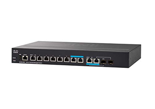 Cisco SG350-8PD Managed Switch with 6 ports Gigabit Ethernet plus 2 ports 2.5G multigigabit plus 2 ports 2.5G/SFP Combo plus, 124W PoE, Limited Lifetime Protection (SG350-8PD-K9-NA)