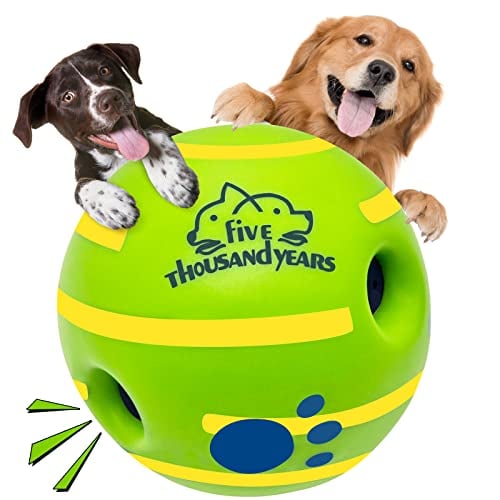 Wobble Giggle Dog Ball,Interactive Dog Toys Ball,Squeaky Dog Toys Ball,Durable Wag Chewing Ball for Training Teeth Cleaning Herding Balls Indoor Outdoor Safe Gifts for Puppy Small Medium Large Dogs