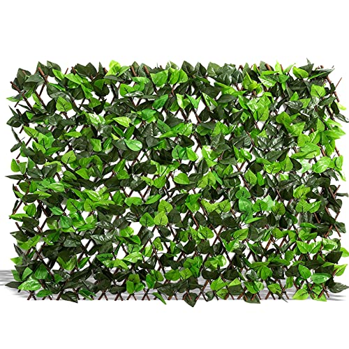 DOEWORKS Expandable Fence Privacy Screen for Balcony Patio Outdoor, 1PC Faux Ivy Fencing Panel for Backdrop Garden Backyard Home Decorations