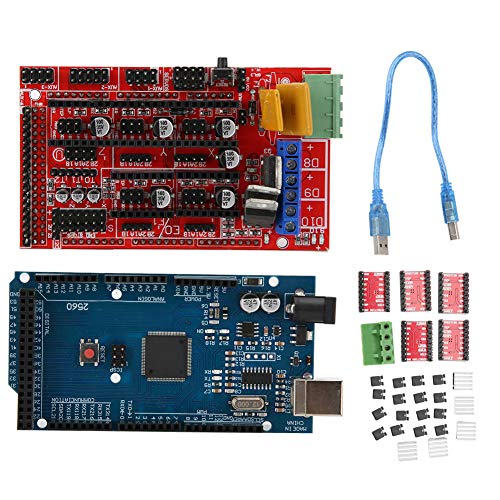 3D Printer Controller DIY Kit, RAMPS 1.4 + 2560 R3 Board + 5pcs A4988 Stepper Motor Driver & Heatsink for Arduino RepRap