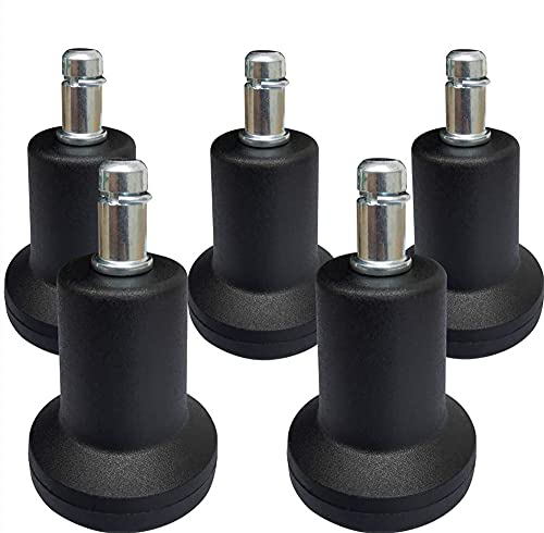 ETIASQSA 5 Pack Bell Glides Replacement Office Chair Swivel Caster Wheels High