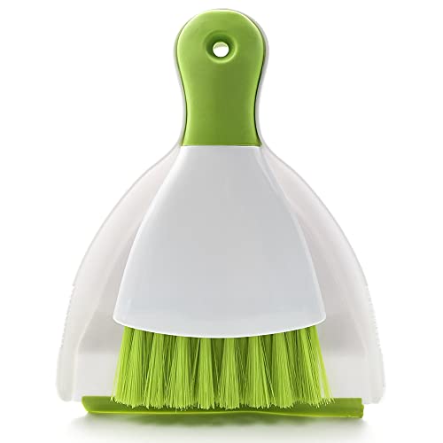 Dust pan Broom Brush Dustpan - Small Broom and Dustpan Set, Mini Broom and Dustpan, Small Dustpan and Brush Set for Home Cleaning,Sofa, Desk, Guinea Pig Cage, Cat Litter etc.Green