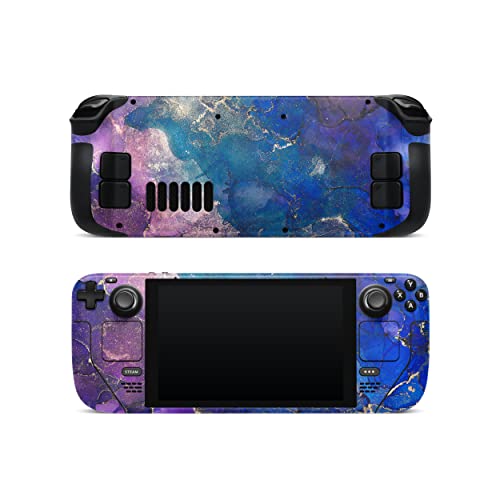 ZOOMHITSKINS Steam Deck Skin, Compatible with Steam Deck Skins, Purple Blue Galaxy Nebula Universe, Protective Skin Wrap Set for Valve Steam Deck Accessories, Durable 3M Vinyl Decal, Made in the USA