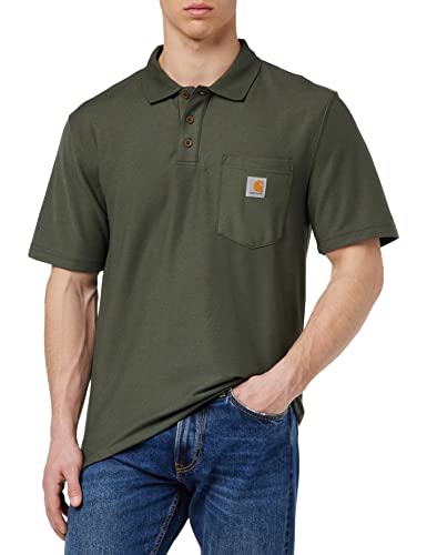 Carhartt Men's Loose Fit Midweight Short-Sleeve Pocket Polo, Moss, XX-Large