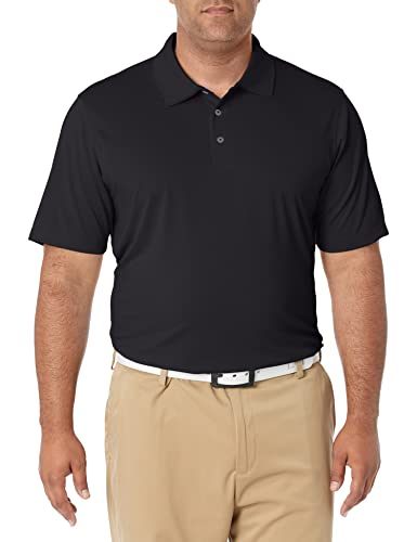 Amazon Essentials Men's Regular-Fit Quick-Dry Golf Polo Shirt (Available in Big & Tall), Black, Large