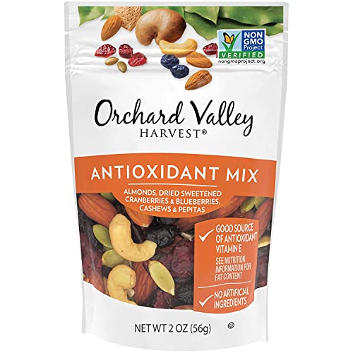 Orchard Valley Harvest Antioxidant Mix, Almonds, Cranberries, Blueberries, Cashews, and Pepitas, Non-GMO, No Artificial Ingredients, 2 Ounce