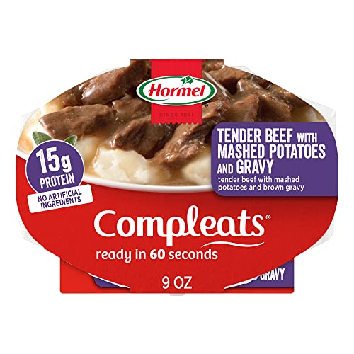 HORMEL COMPLEATS Tender Beef With Mashed Potatoes & Gravy Microwave Tray, 9 oz. (6 Pack)