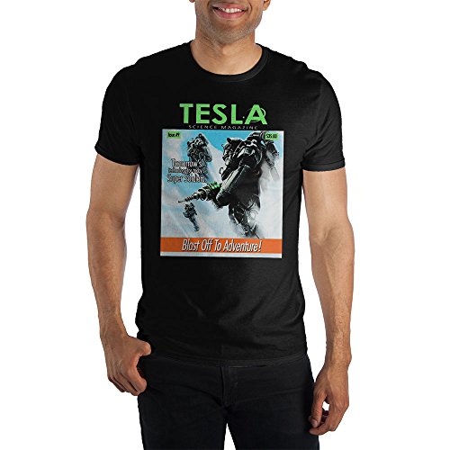 Men's Fallout Tesla Science Magazine Blast Off To Adventure Shirt-XX-Large