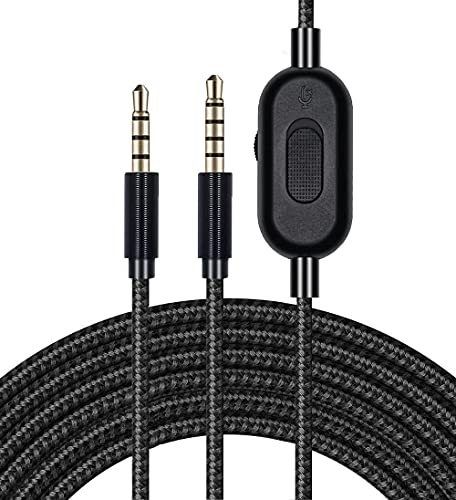 LecLooc Replacement Cable for Astro A10/A40/A30 Headset Inline Mute Volume Control Compatible with Xbox One Play Station 4 PS4 Headphone Audio Extension Cable 6.5 Feet (Black)