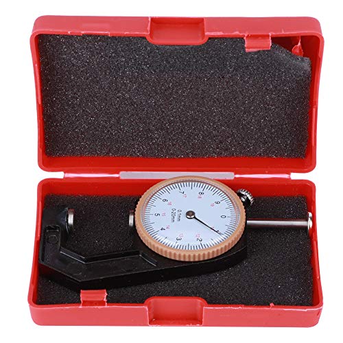 0-20 mm Thickness Gauge, Pointed/Flat Head Round Dial Accuracy Measuring Tool Flat Pointed Head to Measure Thickness of Wall/Steel/Paper/Jewelry/Leather(Flat Head)