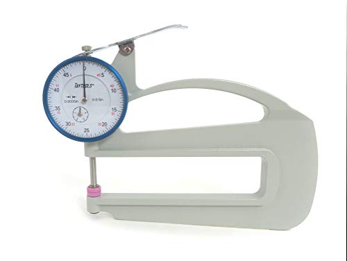 Taytools 465746 Dial Thickness Gauge with Flat Anvil 120 mm or 4-3/4 Inch Throat Measuring Range 0-.600 inches or 15 mm 0.0005" Resolution 0.001" Accuracy